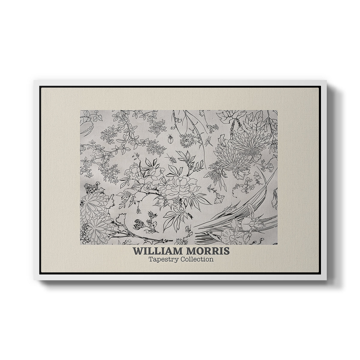 Fleurs, 1866 (Morris Inspired) - Floater Framed Canvas Print