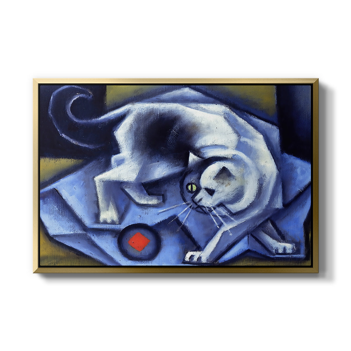 Cat Playing with a Ball, 1945-1950 - Floater Framed Canvas Print