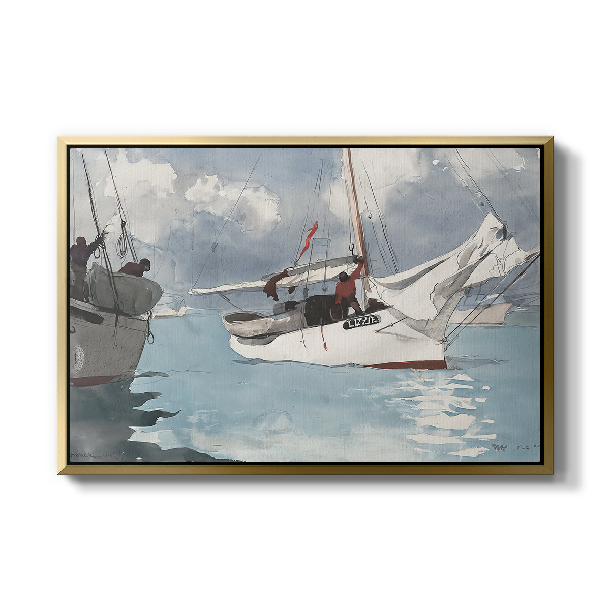 Fishing Boats, Key West, 1903 - Floater Framed Canvas Print