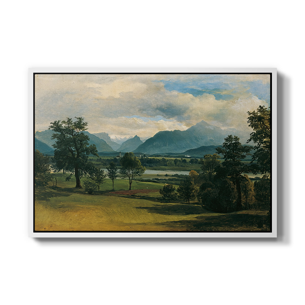 View of Liefering, 1830 - Floater Framed Canvas Print