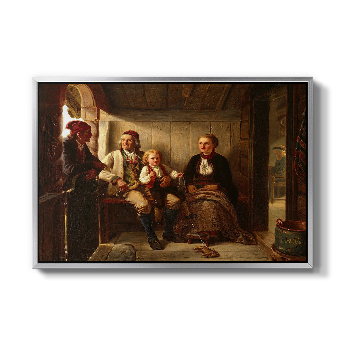 Neighbors (Naboer), 1855 - Floater Framed Canvas Print