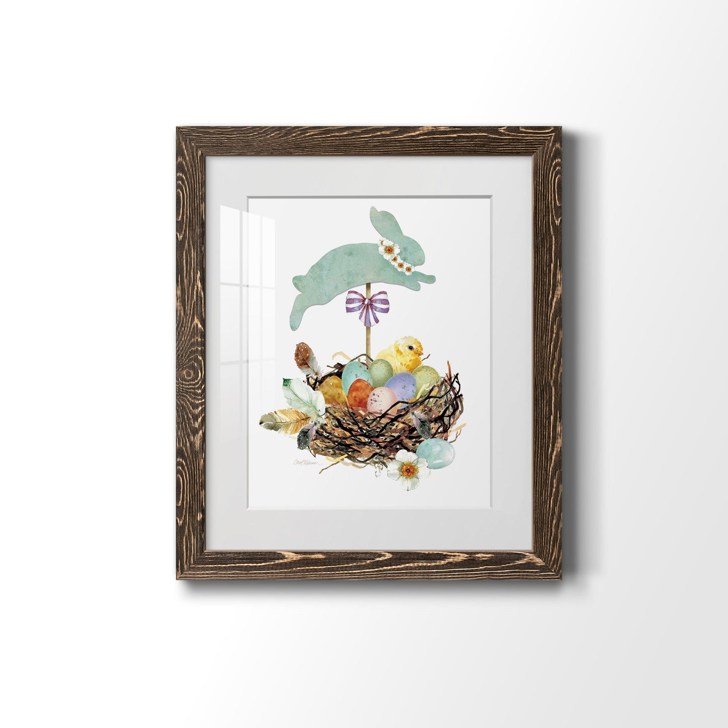 Bunny Hop - Premium Framed Print - Distressed Barnwood Frame - Ready to Hang