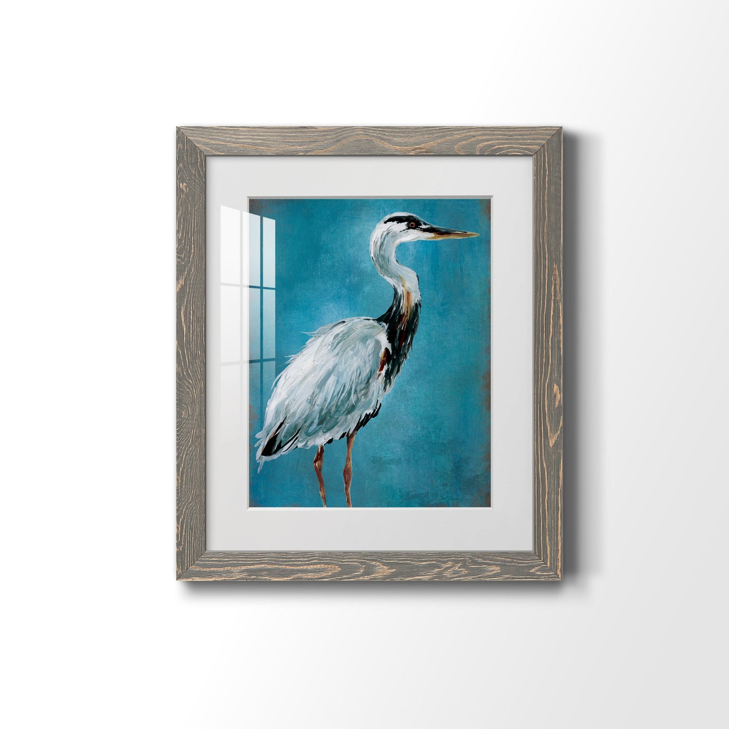 Great Blue Heron I - Premium Framed Print - Distressed Barnwood Frame - Ready to Hang