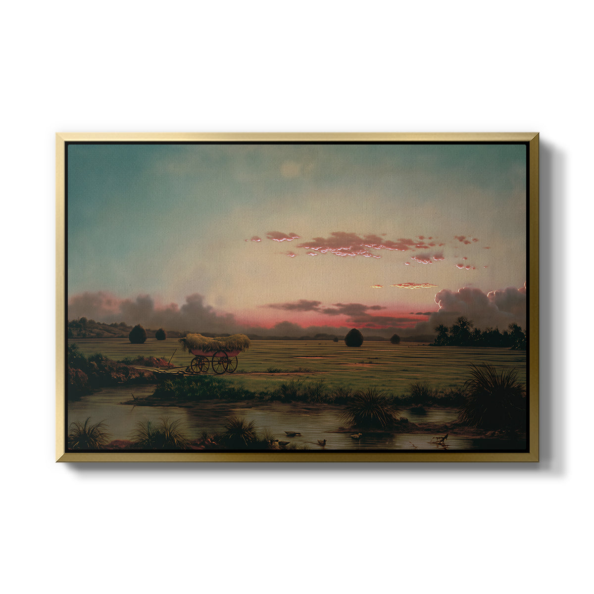 The Marshes at Rhode Island, 1866 - Floater Framed Canvas Print