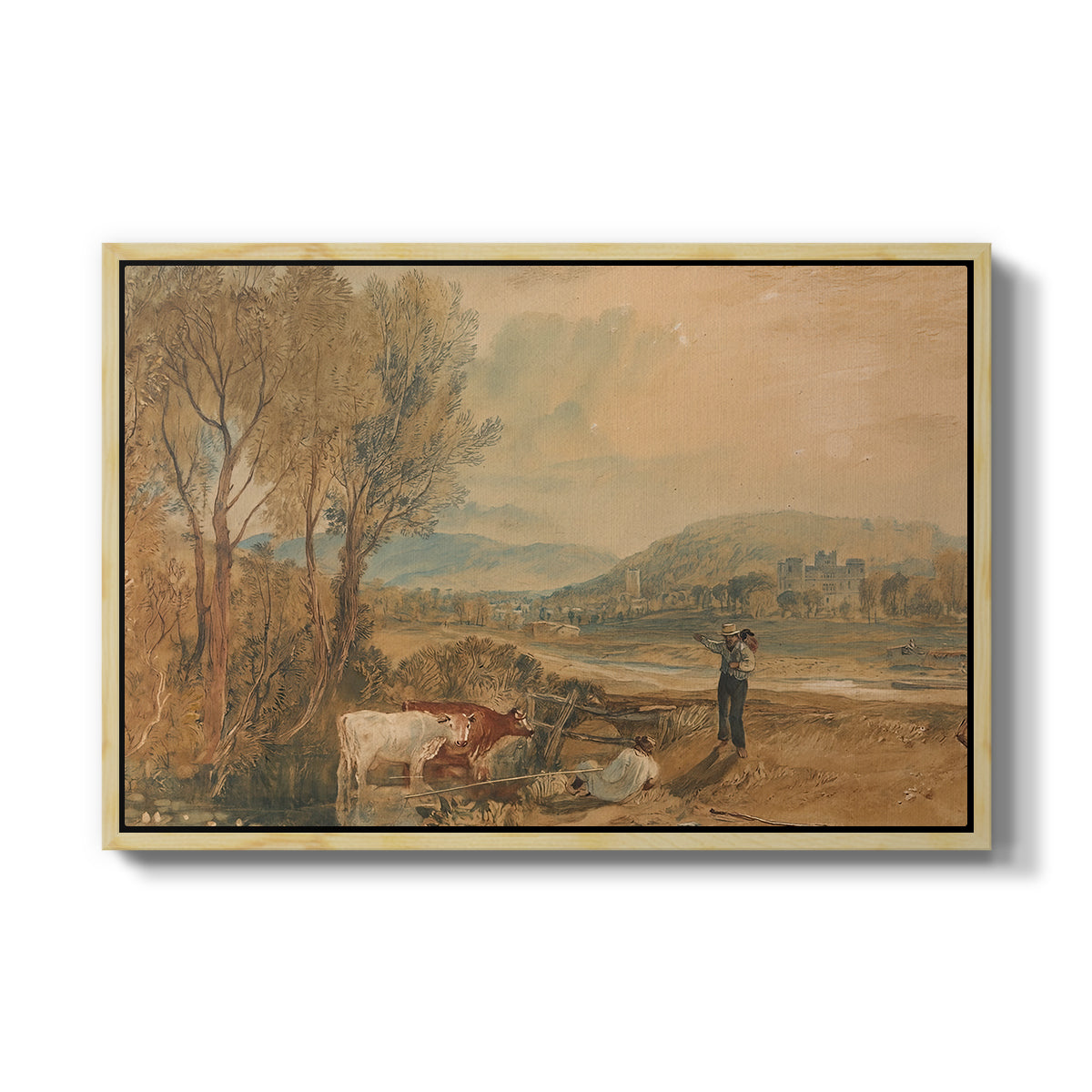 Lulworth Castle, Dorset, c. 1820 - Floater Framed Canvas Print