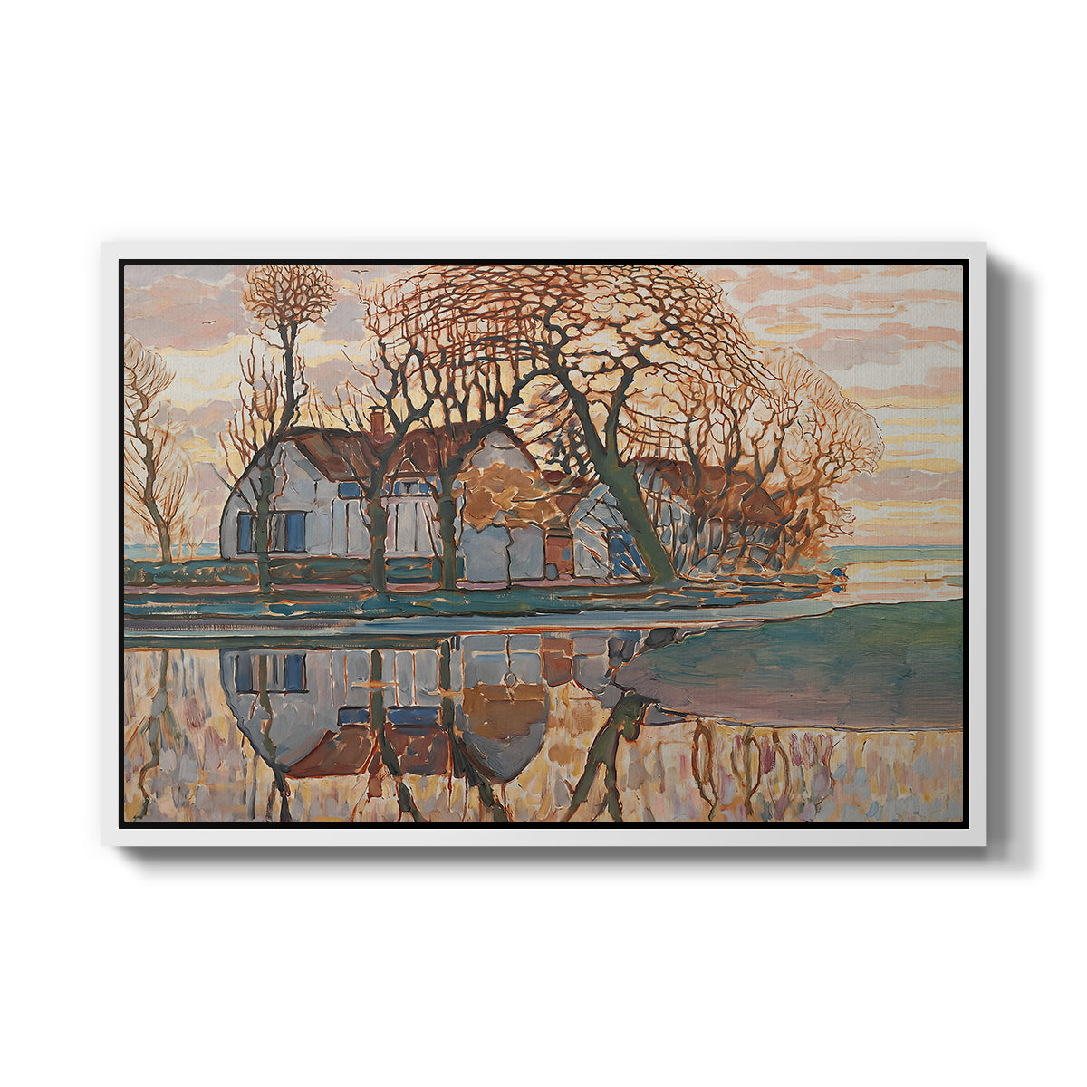 Farm near Duivendrecht, c. 1916 - Floater Framed Canvas Print