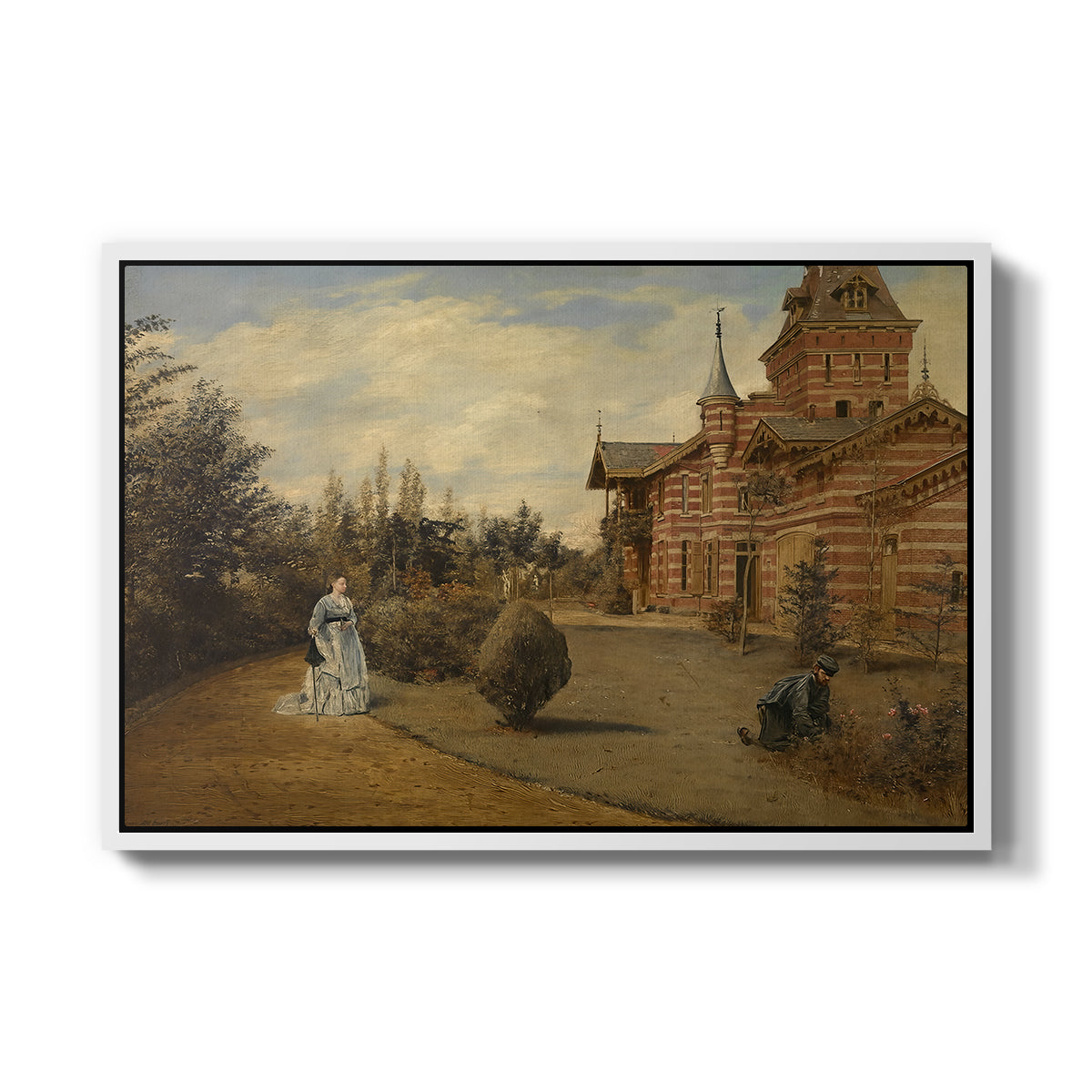 The Country House of Gustave Coûteaux, 1871 - Floater Framed Canvas Print