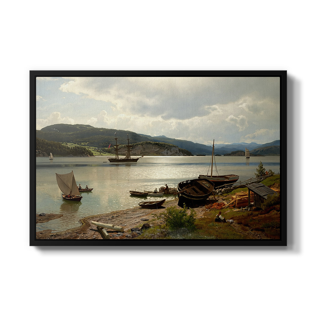 By the Water, 1876 - Floater Framed Canvas Print