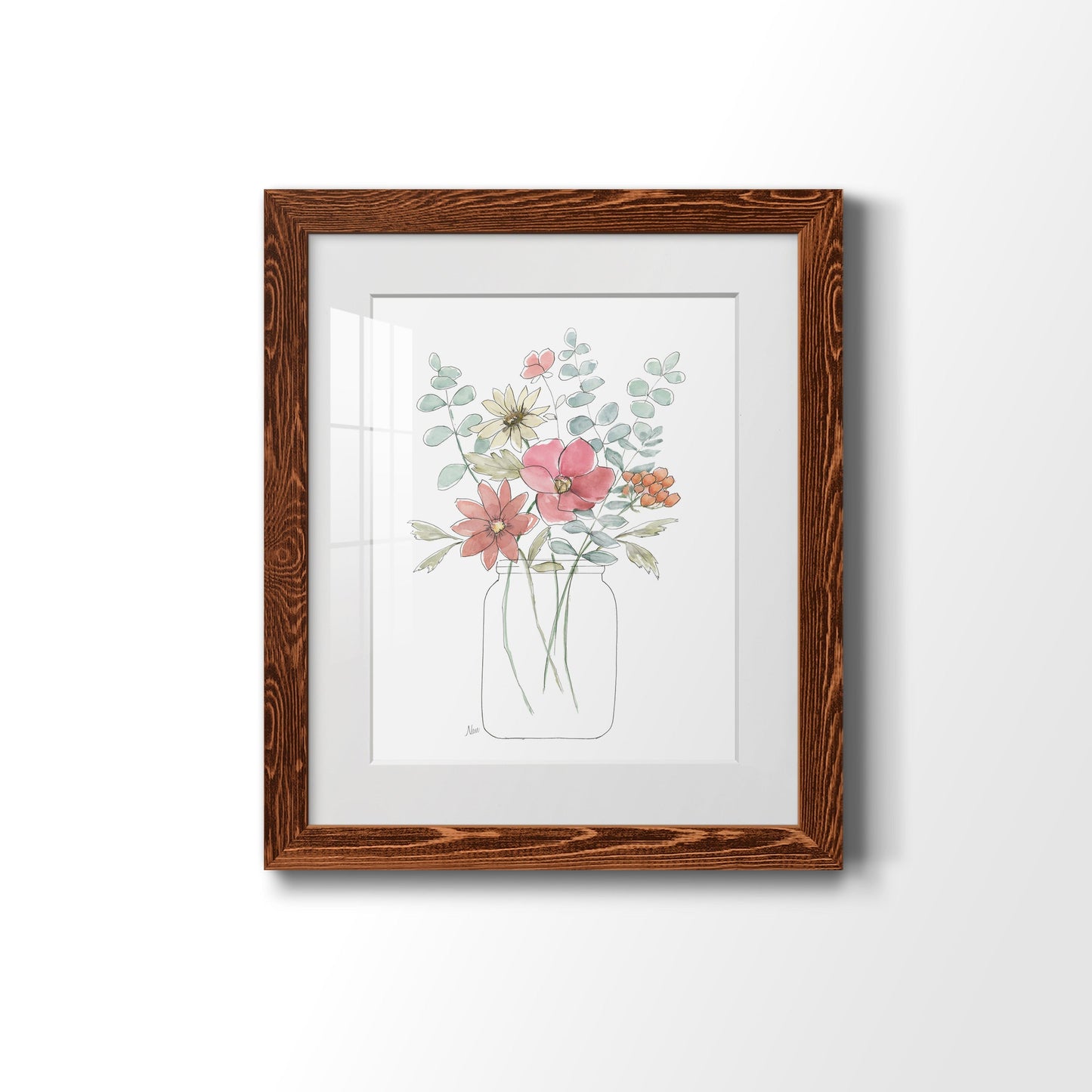 Whimsical Wildflowers II - Barnwood Framed Art Print