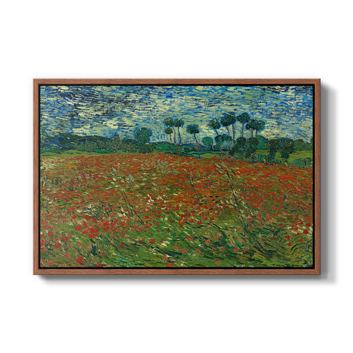 Field with Poppies, 1889 - Floater Framed Canvas Print