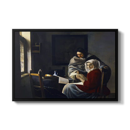 Girl Interrupted at Her Music, c. 1658-1659 - Floater Framed Canvas Print