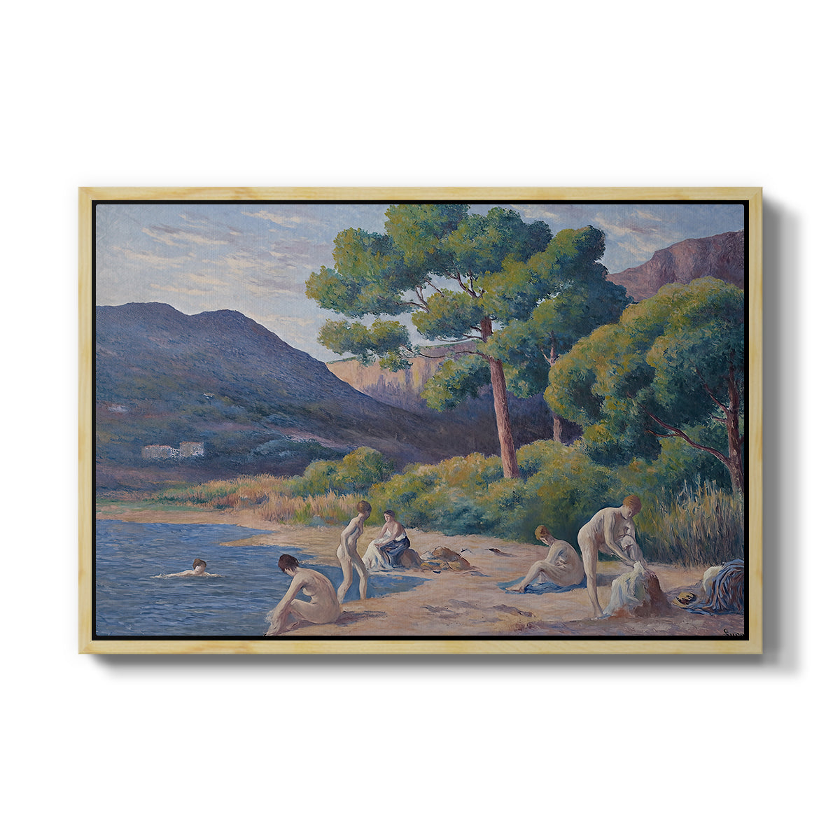 Bathers in Saint-Tropez, c. 1909 - Floater Framed Canvas Print