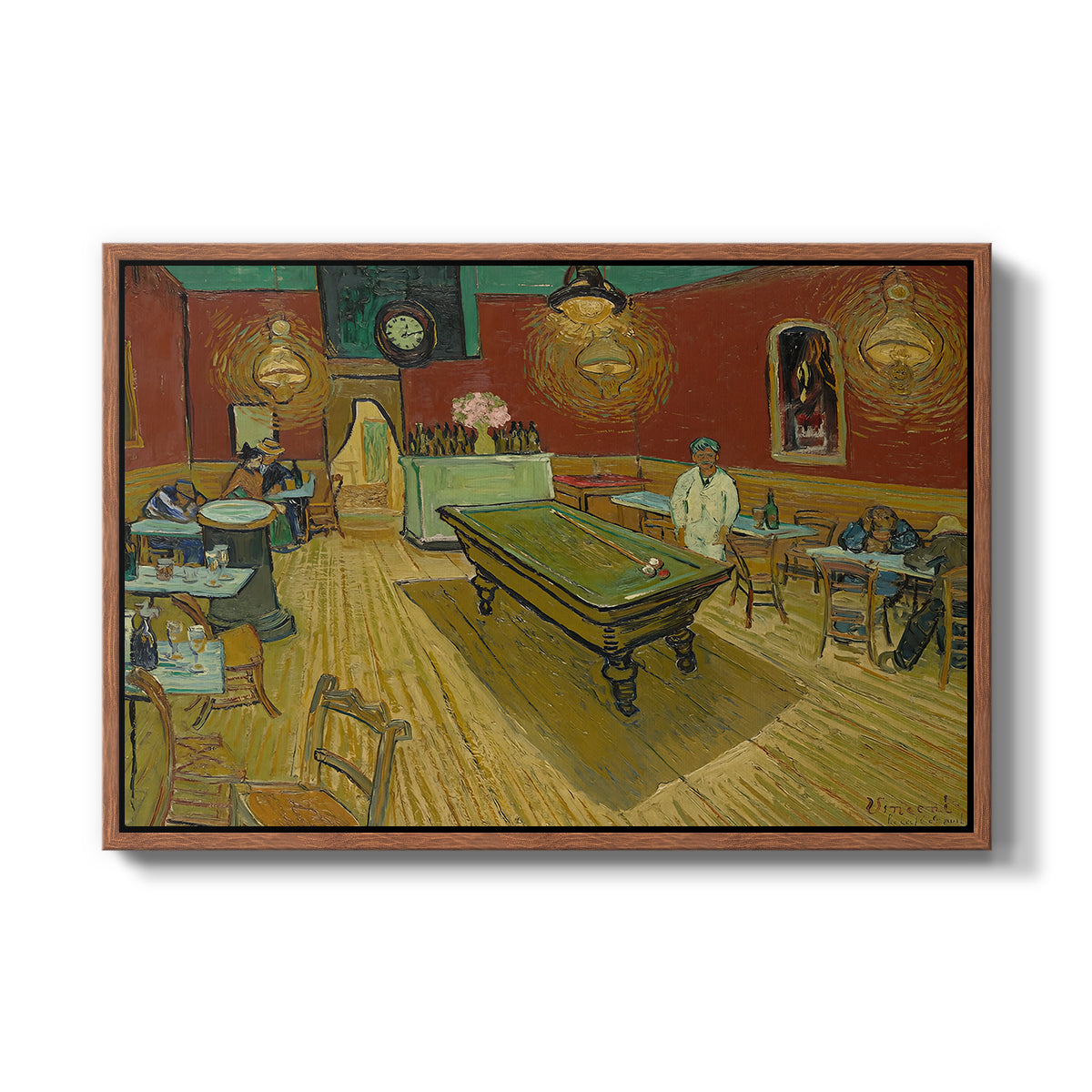 The Night Café, 1888 - Floater Framed Canvas Print