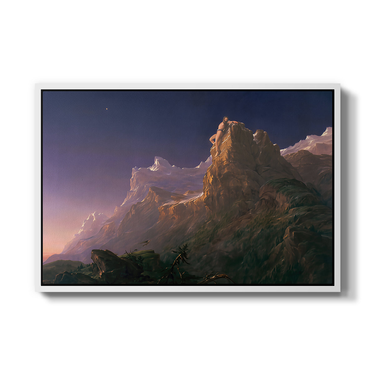 Prometheus Bound, 1847 - Floater Framed Canvas Print