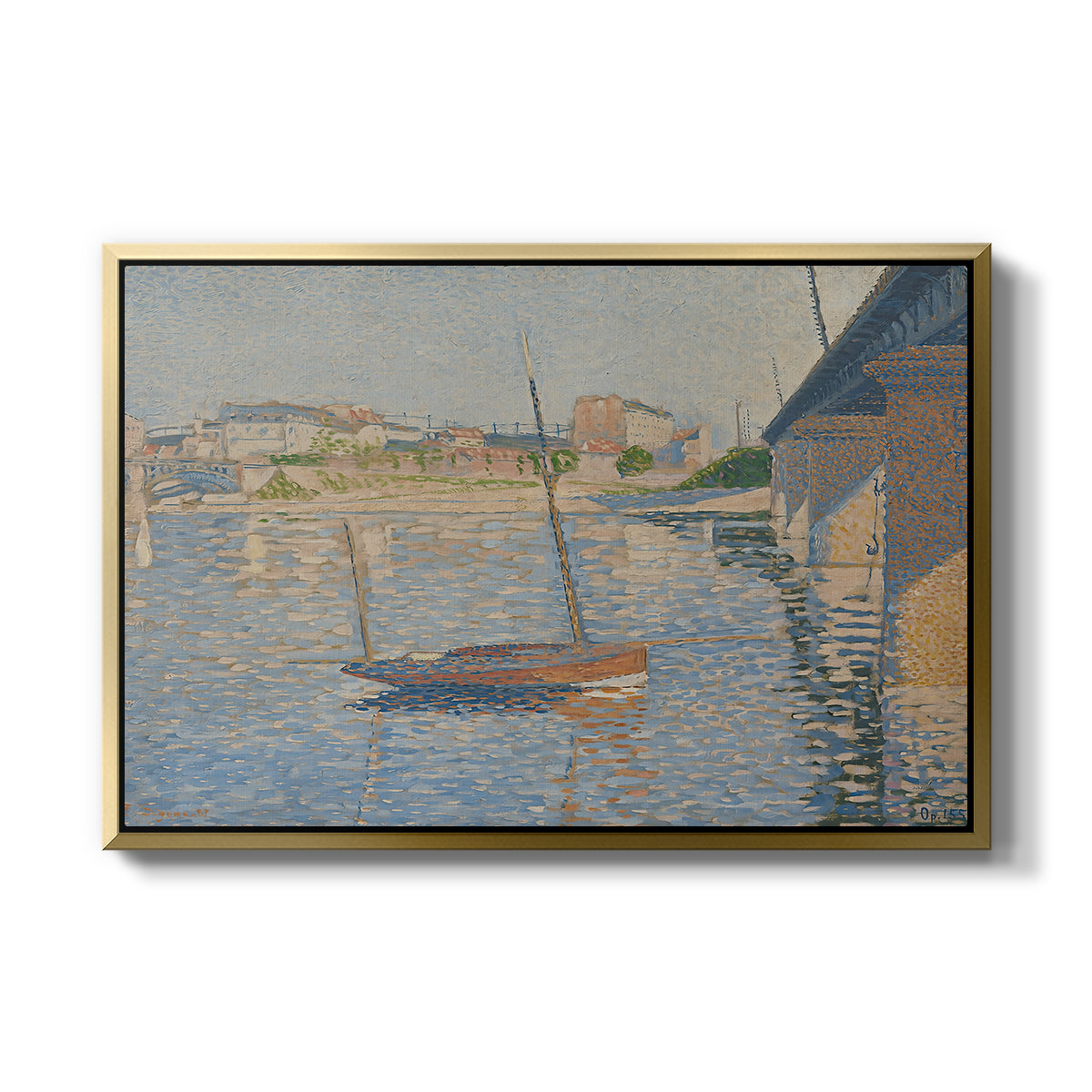 Le Clipper, Asnières, 1887 - Floater Framed Canvas Print