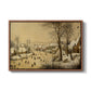 Winter Landscape with Skaters and Bird Trap, 1565 - Floater Framed Canvas Print