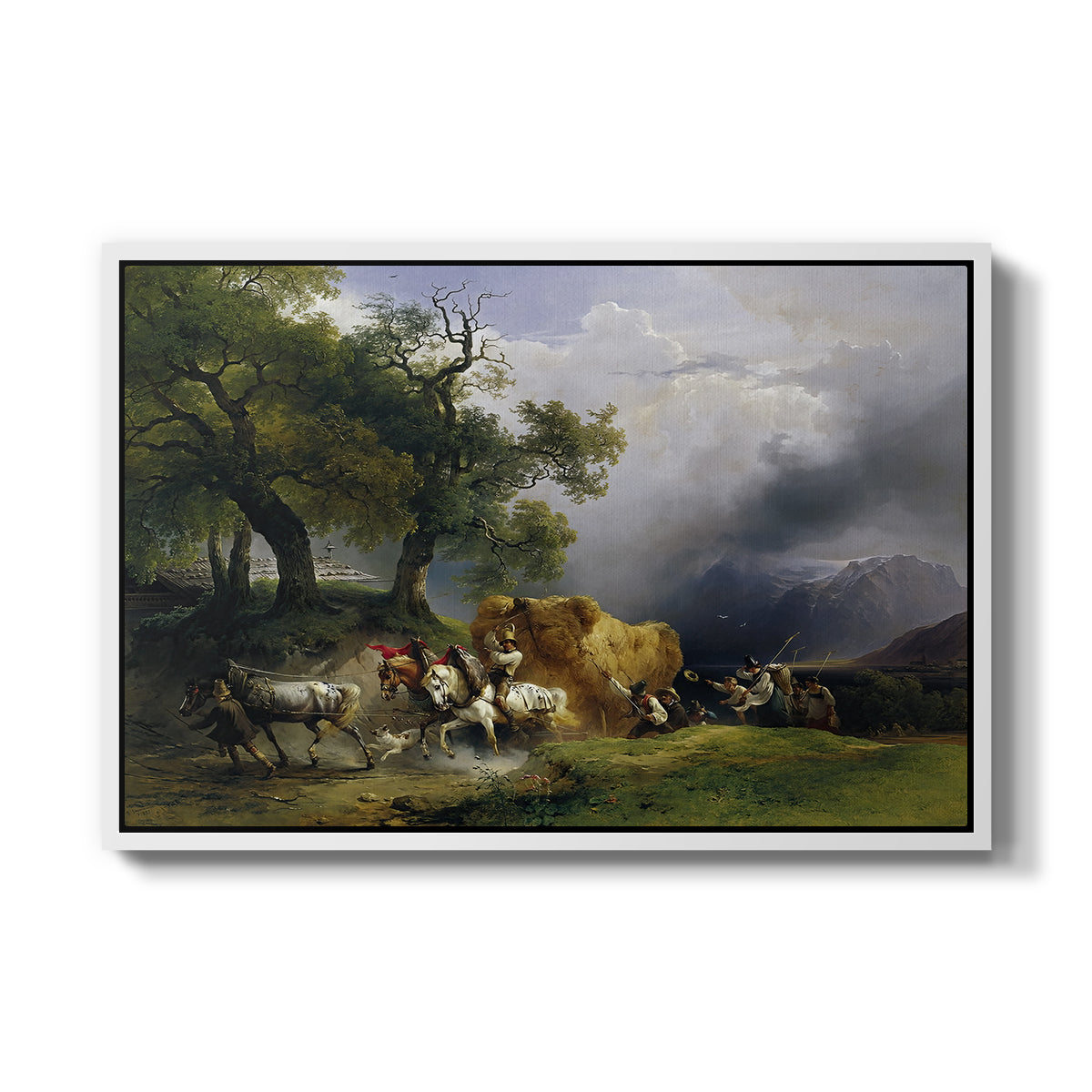The Harvest Wagon (Der Heuwagen), c. 1850 - Floater Framed Canvas Print