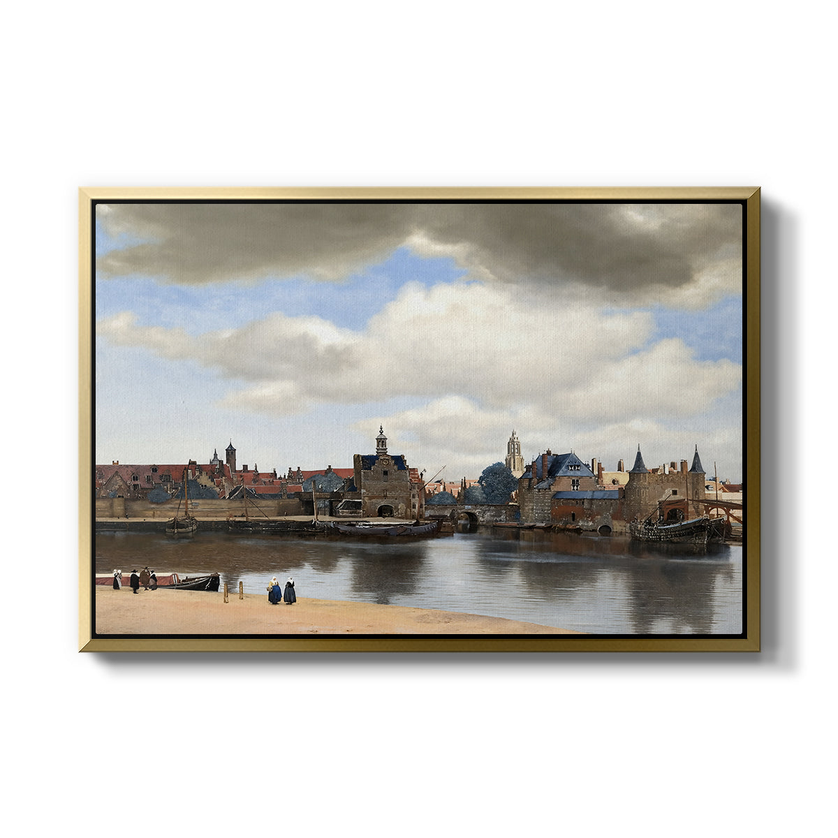 View of Delft, c. 1660-1661 - Floater Framed Canvas Print