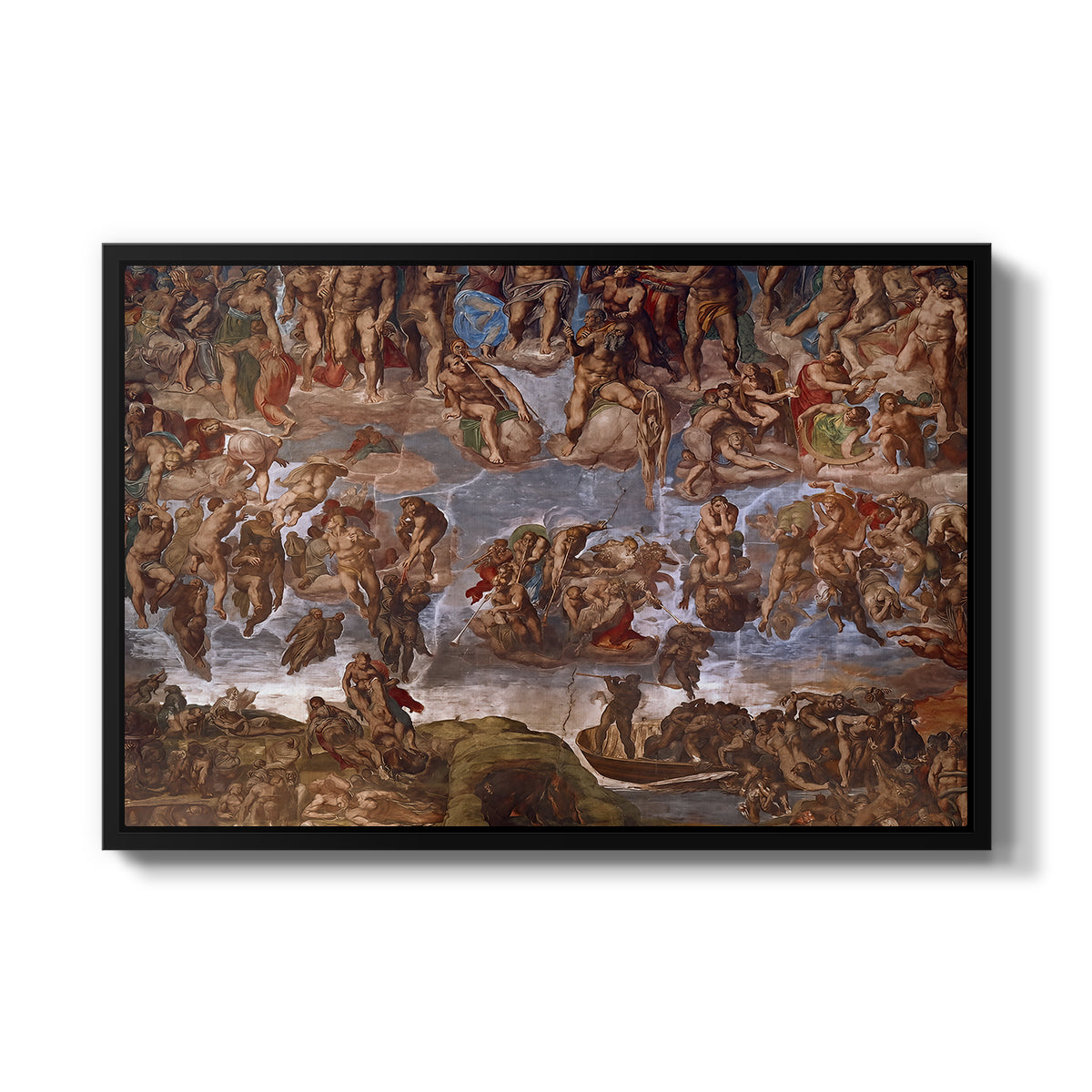 The Last Judgment (Charon's Boat and the Damned), 1536-1541 - Floater Framed Canvas Print