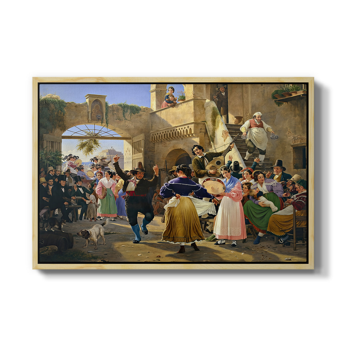 Romans Gathered for Merriment at an Osteria, 1839 - Floater Framed Canvas Print