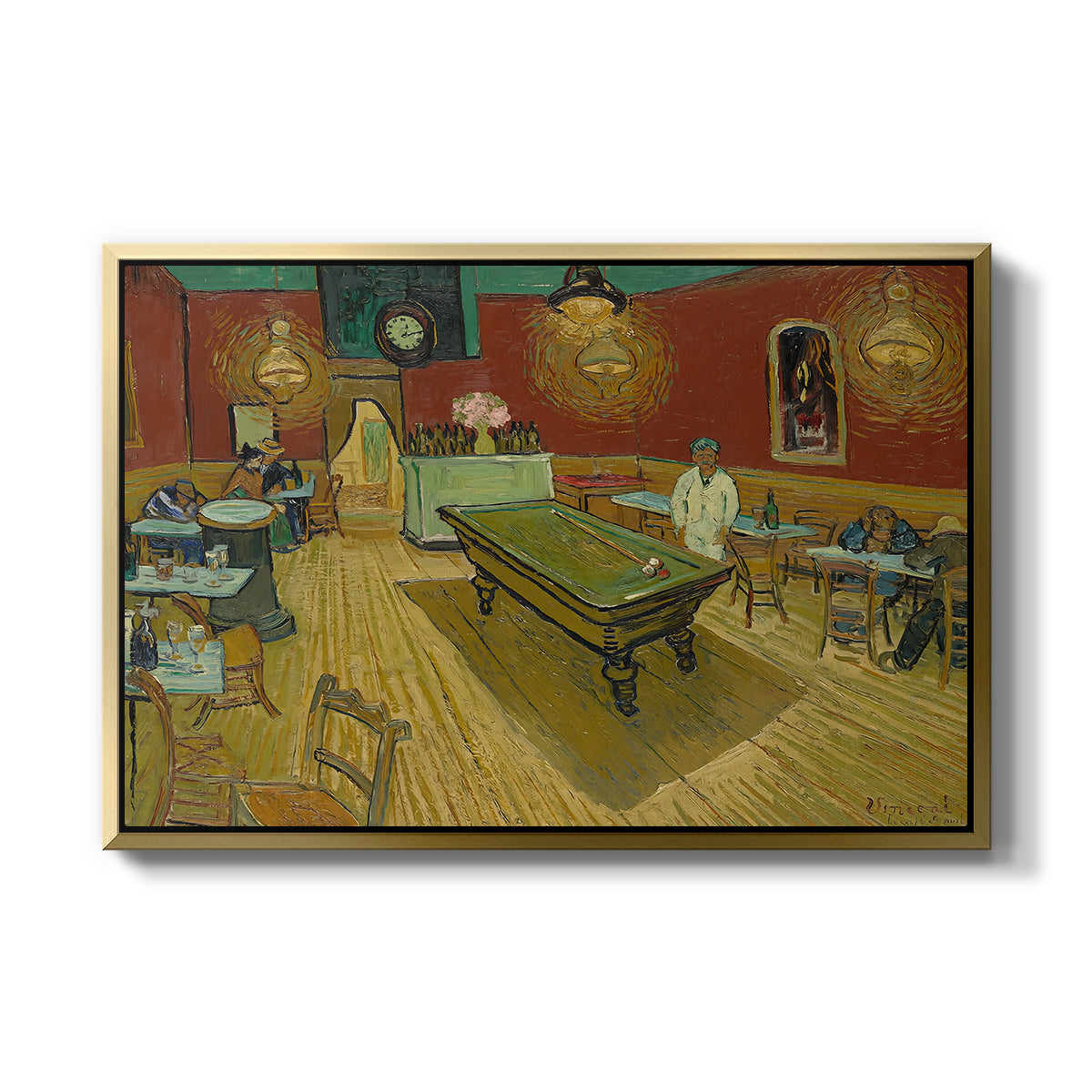 The Night Café, 1888 - Floater Framed Canvas Print