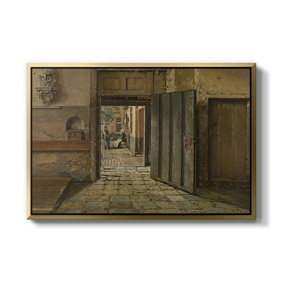 The Conversation, 1884 - Floater Framed Canvas Print