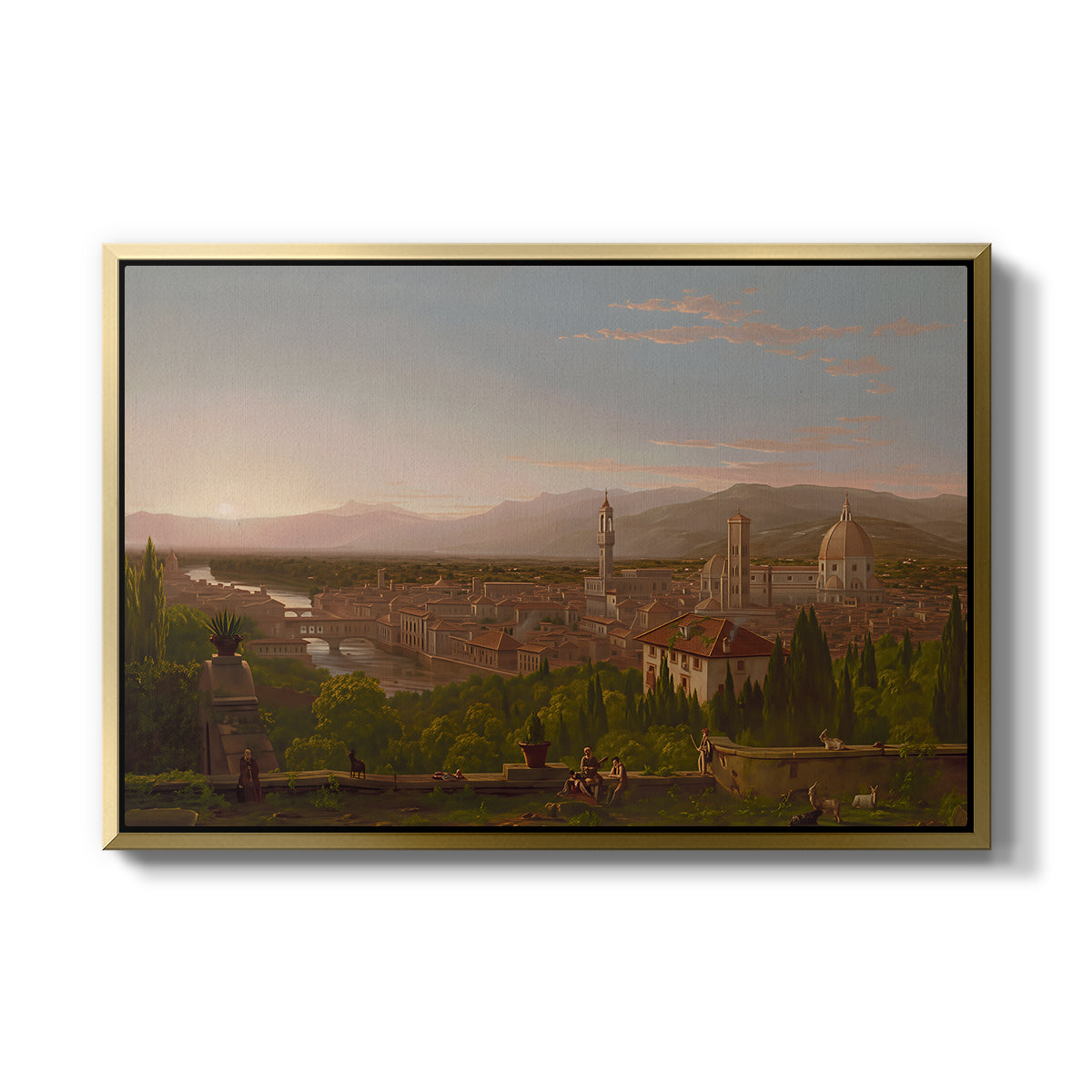 View of Florence from San Miniato, 1837 - Floater Framed Canvas Print
