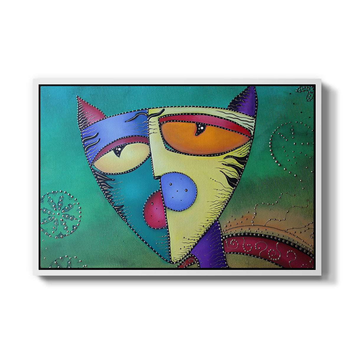 Celestial Cat - Floater Framed Canvas Print