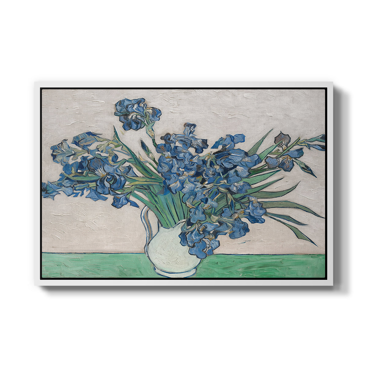 Irises, 1890 - Floater Framed Canvas Print