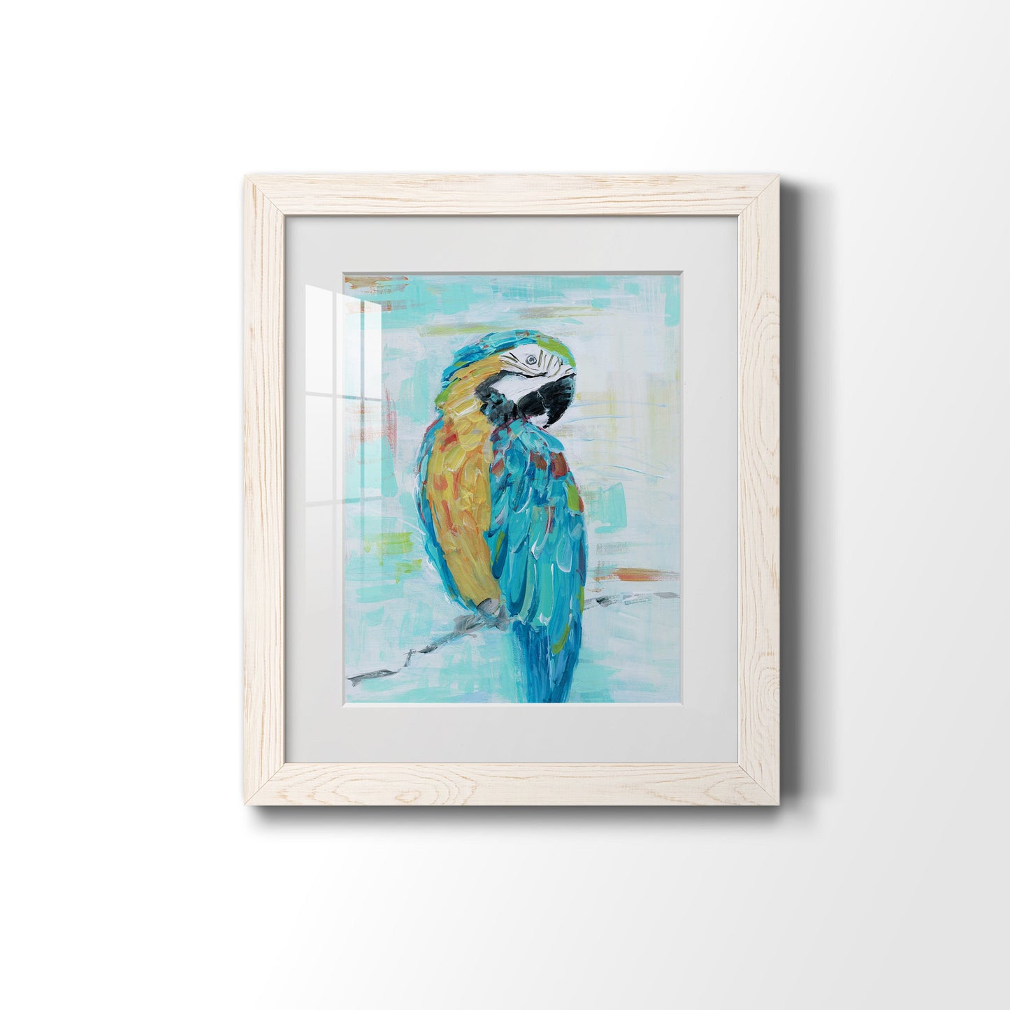 Island Parrot I - Premium Framed Print - Distressed Barnwood Frame - Ready to Hang