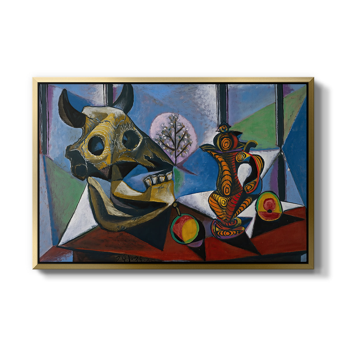Still Life with Bull's Skull, 1939 - Floater Framed Canvas Print