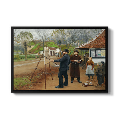 L. A. Ring Painting near Aasum Smithy, 1893 - Floater Framed Canvas Print