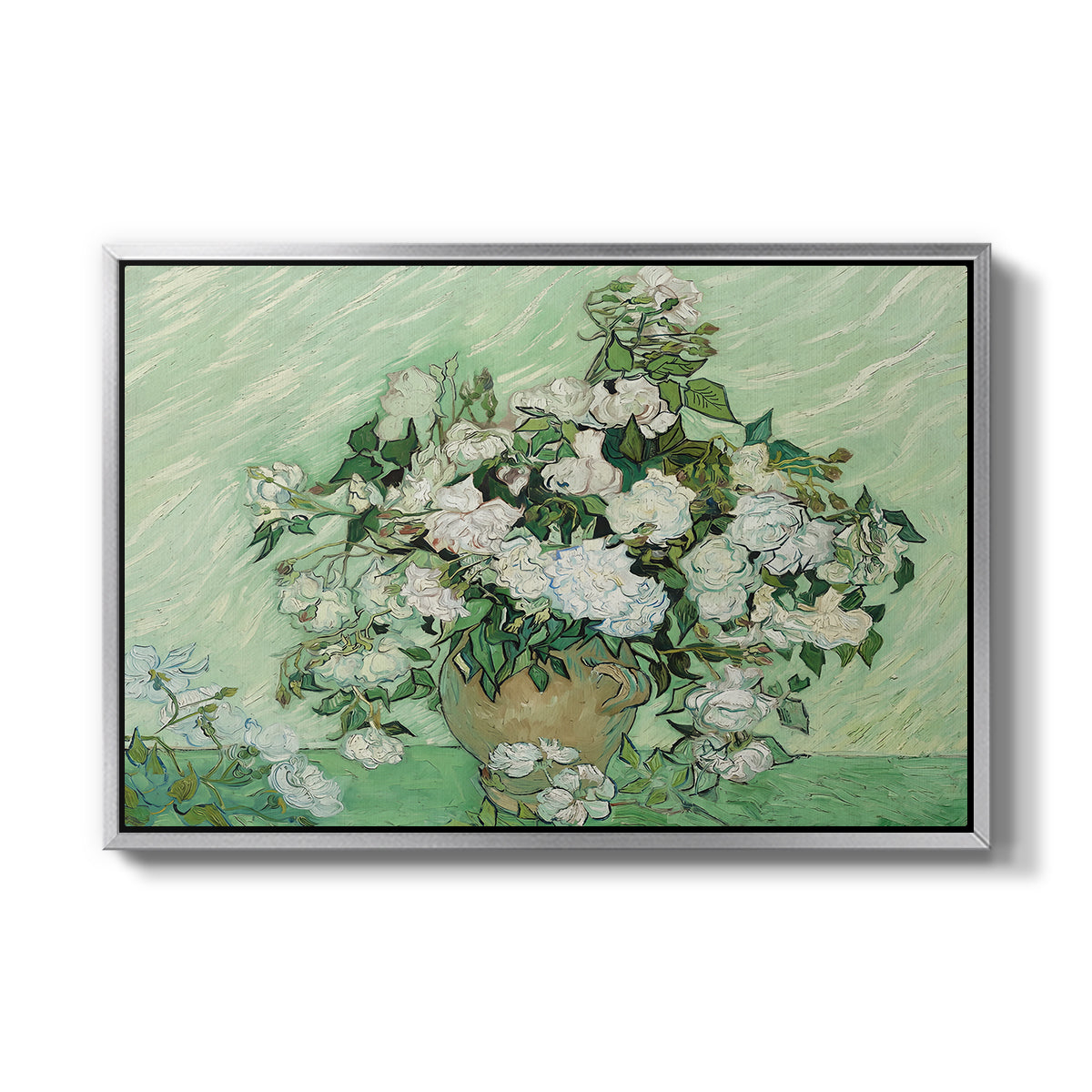 Roses, 1890 - Floater Framed Canvas Print