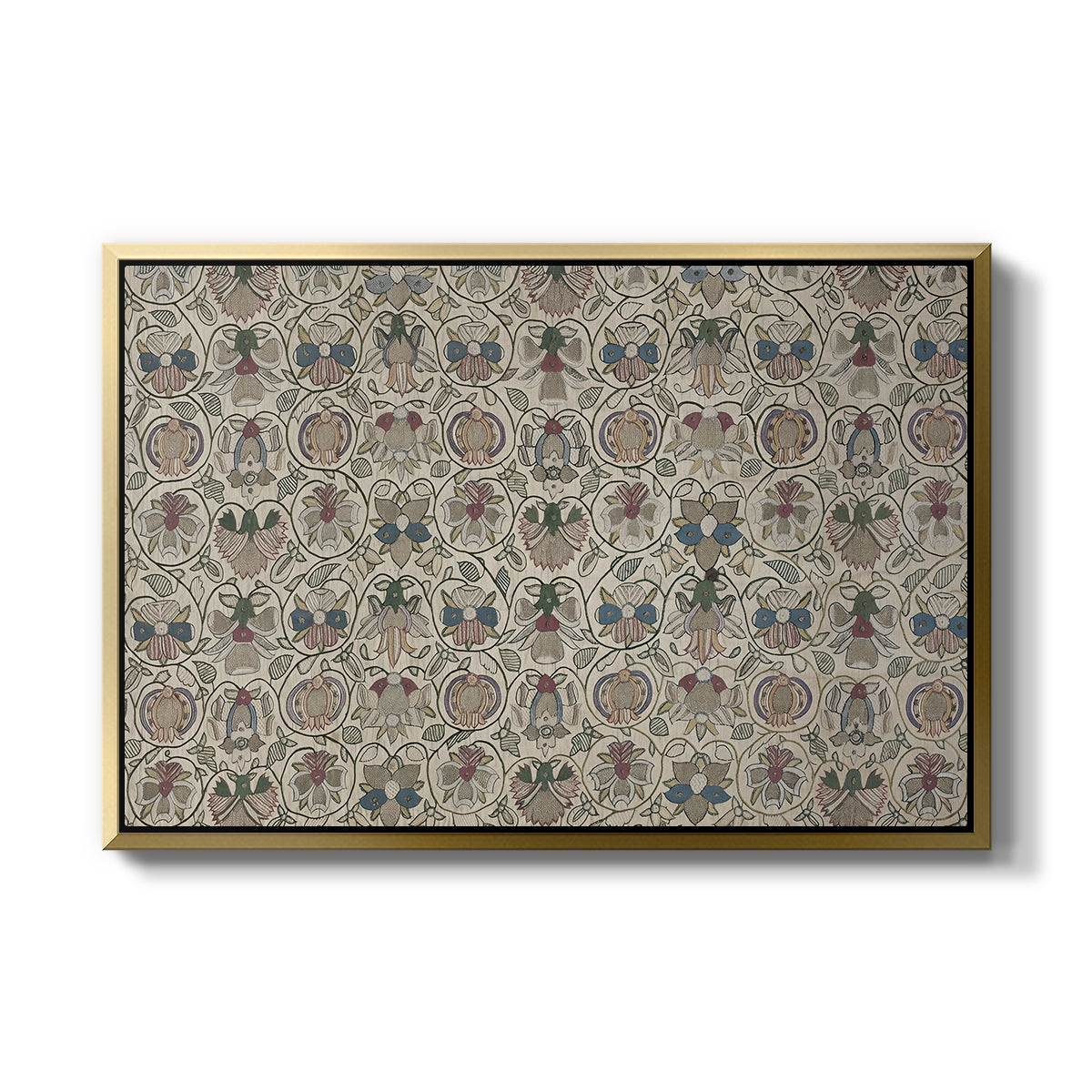 Long Cushion Cover (Printed Textile), c. 1600 - Floater Framed Canvas Print