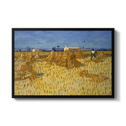 Wheat Field with Sheaves (Harvest in Provence), 1888 - Floater Framed Canvas Print
