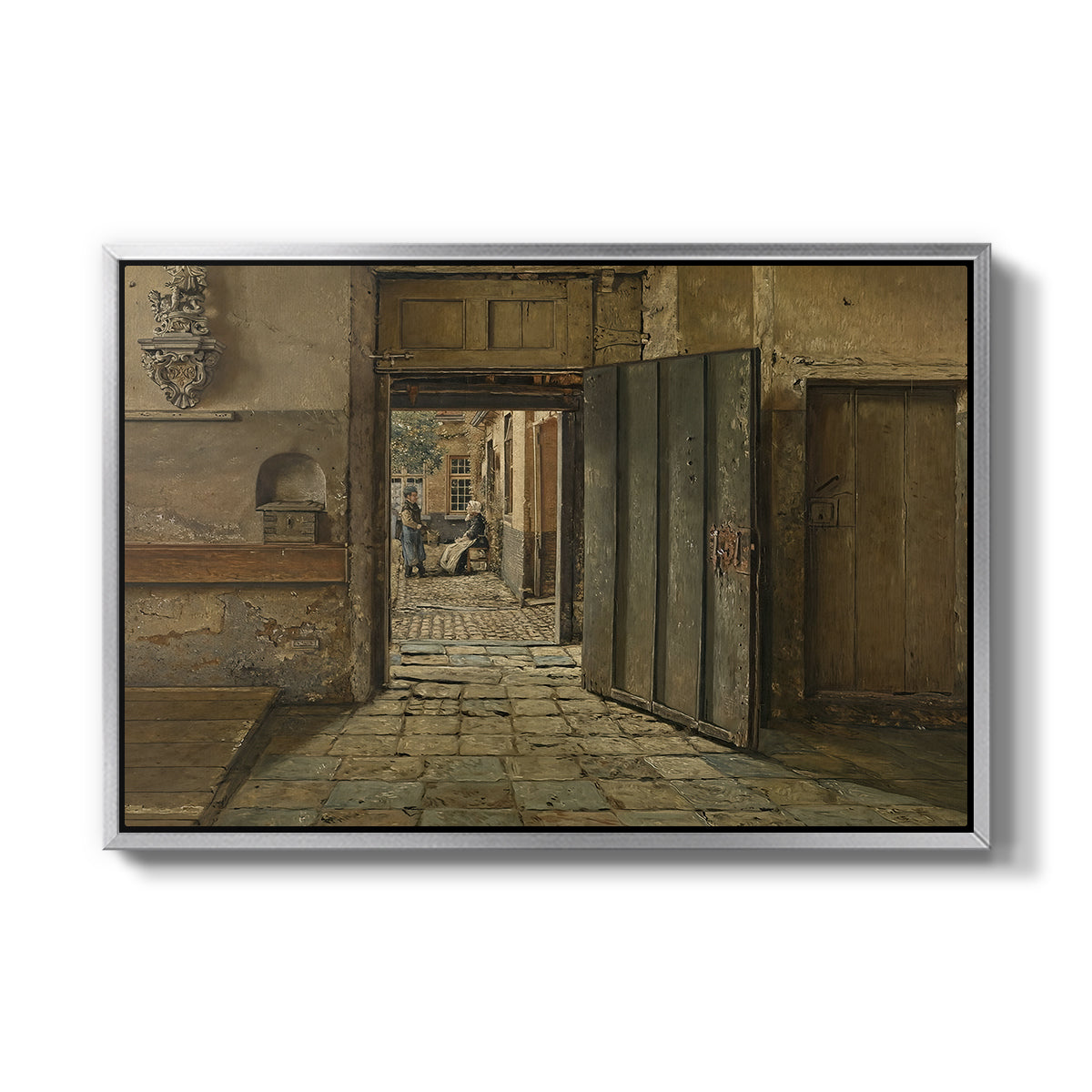 The Conversation, 1884 - Floater Framed Canvas Print