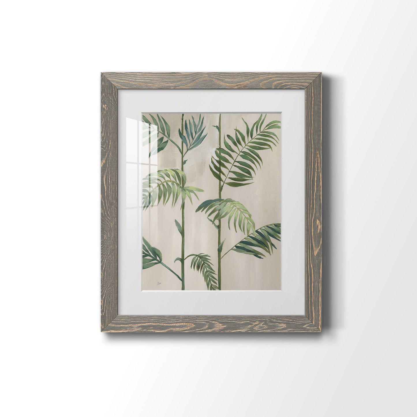 Modern Fronds I - Premium Framed Print - Distressed Barnwood Frame - Ready to Hang