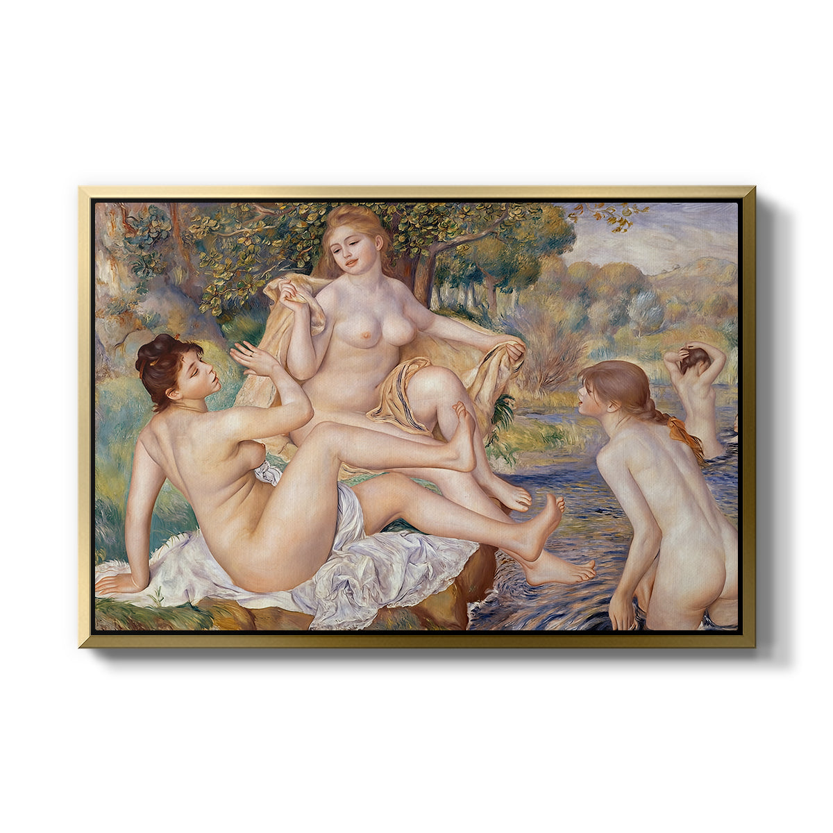 The Large Bathers, 1884-1887 - Floater Framed Canvas Print