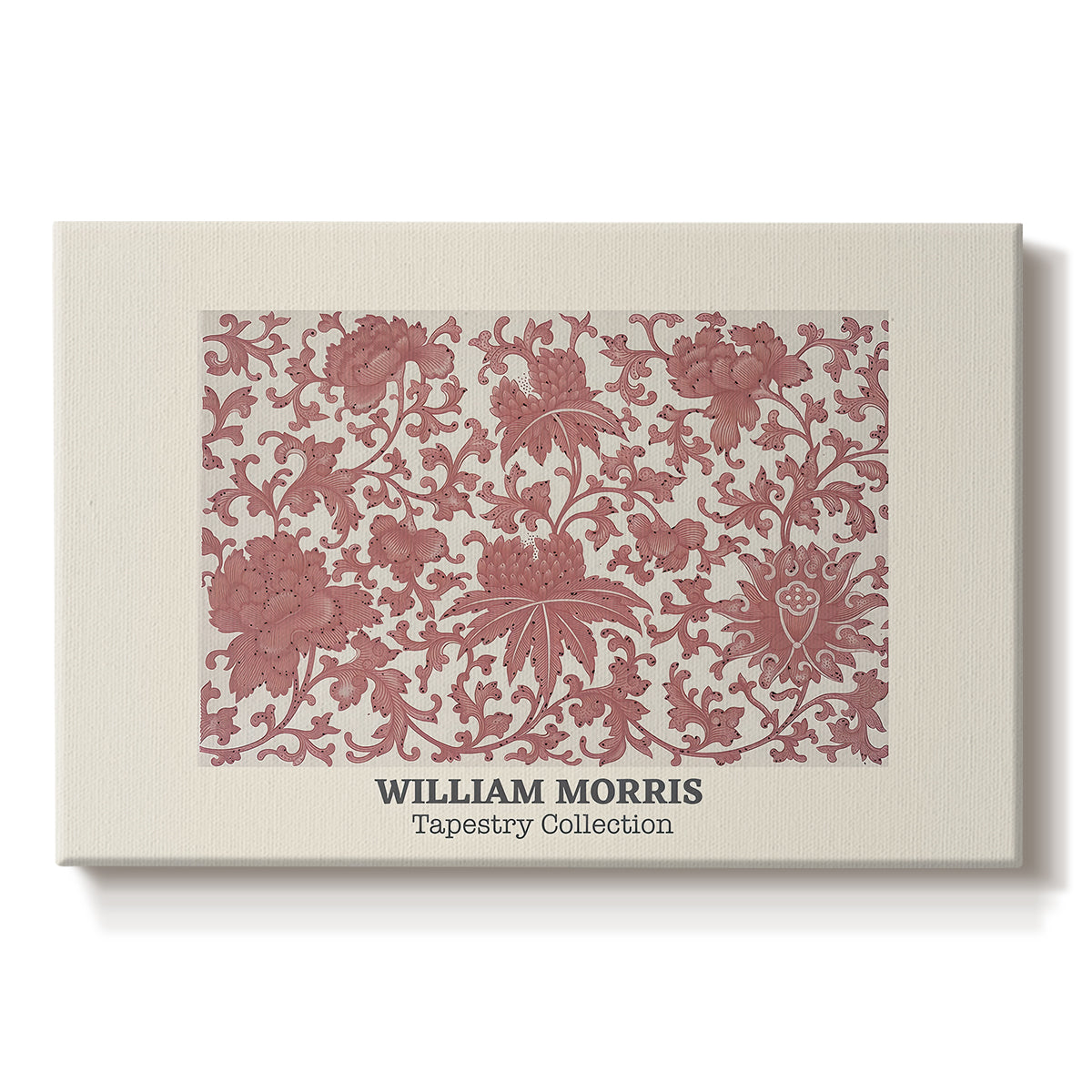 Canvas art print portraying a repeating ornamental pattern with floral and geometric elements arranged in horizontal bands, set against a white background