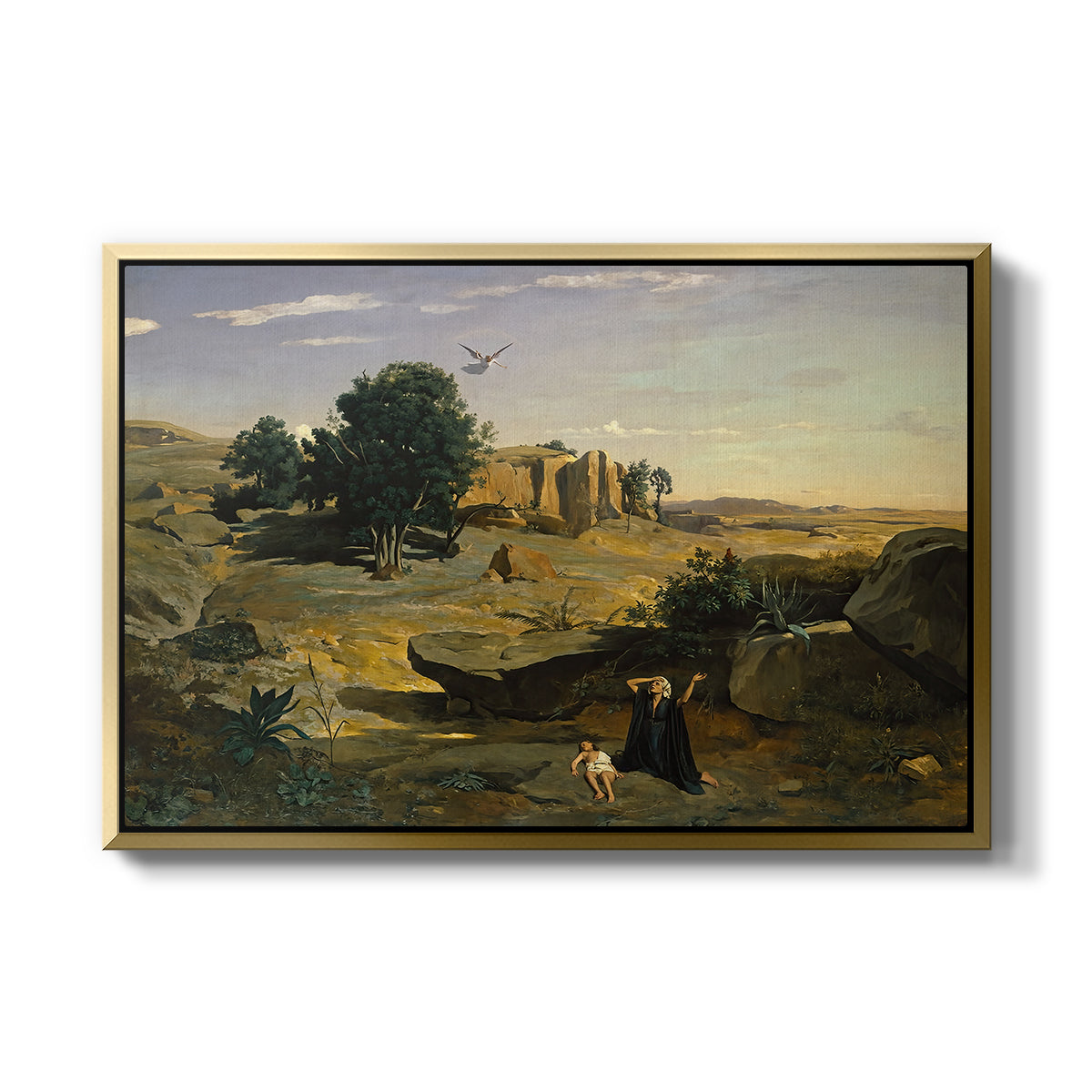 Hagar in the Wilderness, 1835 - Floater Framed Canvas Print