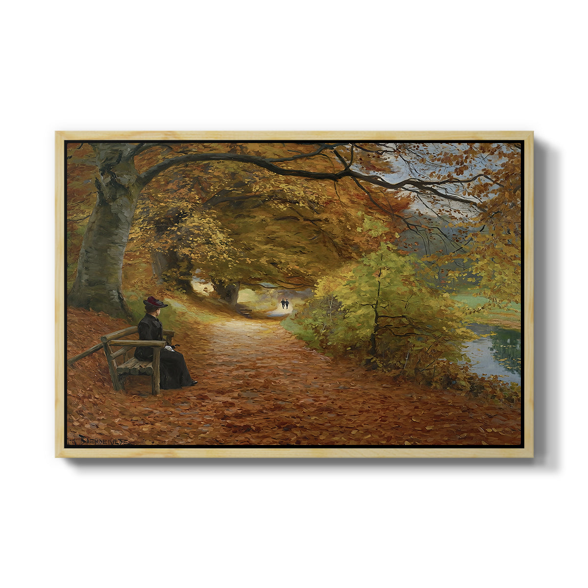 A Wooded Path in Autumn, 1902 - Floater Framed Canvas Print