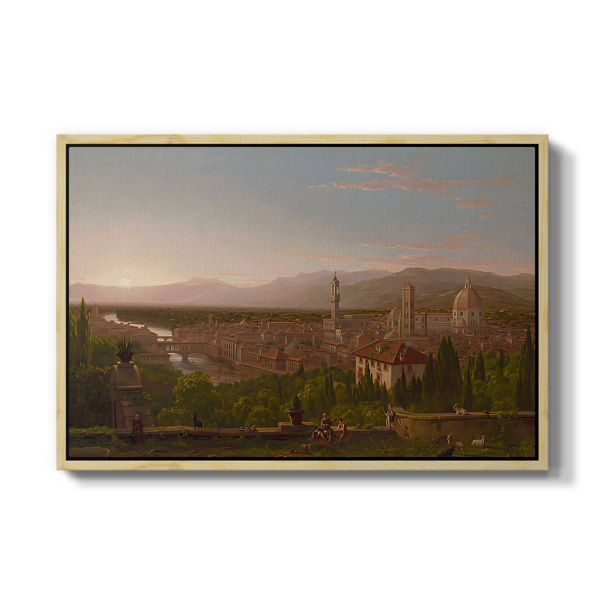 View of Florence from San Miniato, 1837 - Floater Framed Canvas Print