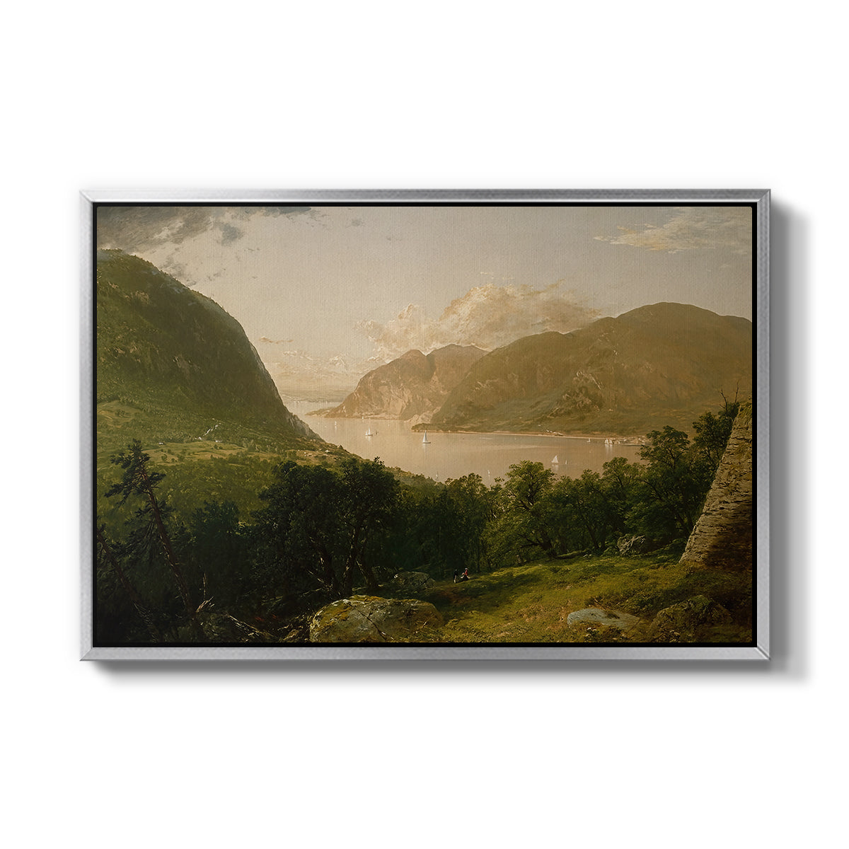 Hudson River Scene, 1857 - Floater Framed Canvas Print