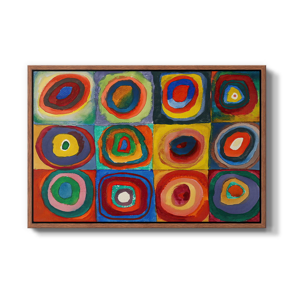 Color Study: Squares with Concentric Circles, 1913 - Floater Framed Canvas Print