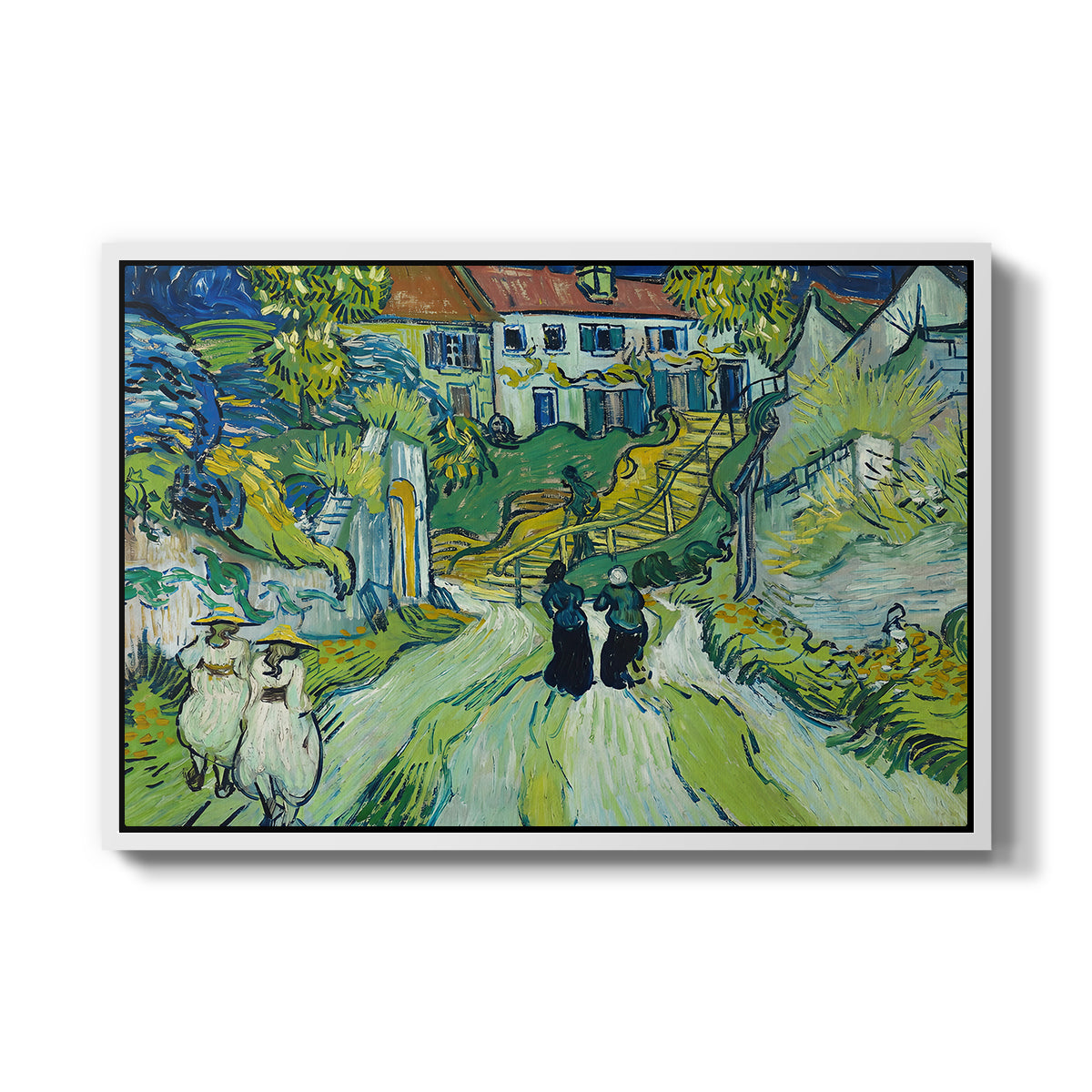 Stairway at Auvers, 1890 - Floater Framed Canvas Print