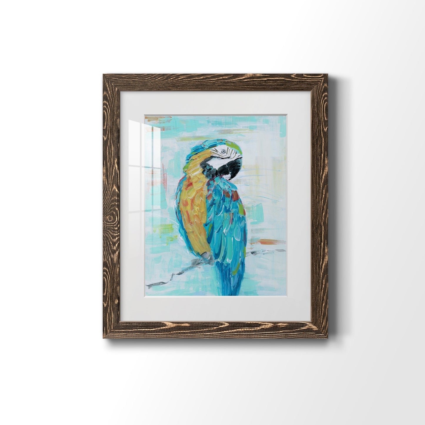 Island Parrot I - Barnwood Framed Art Print