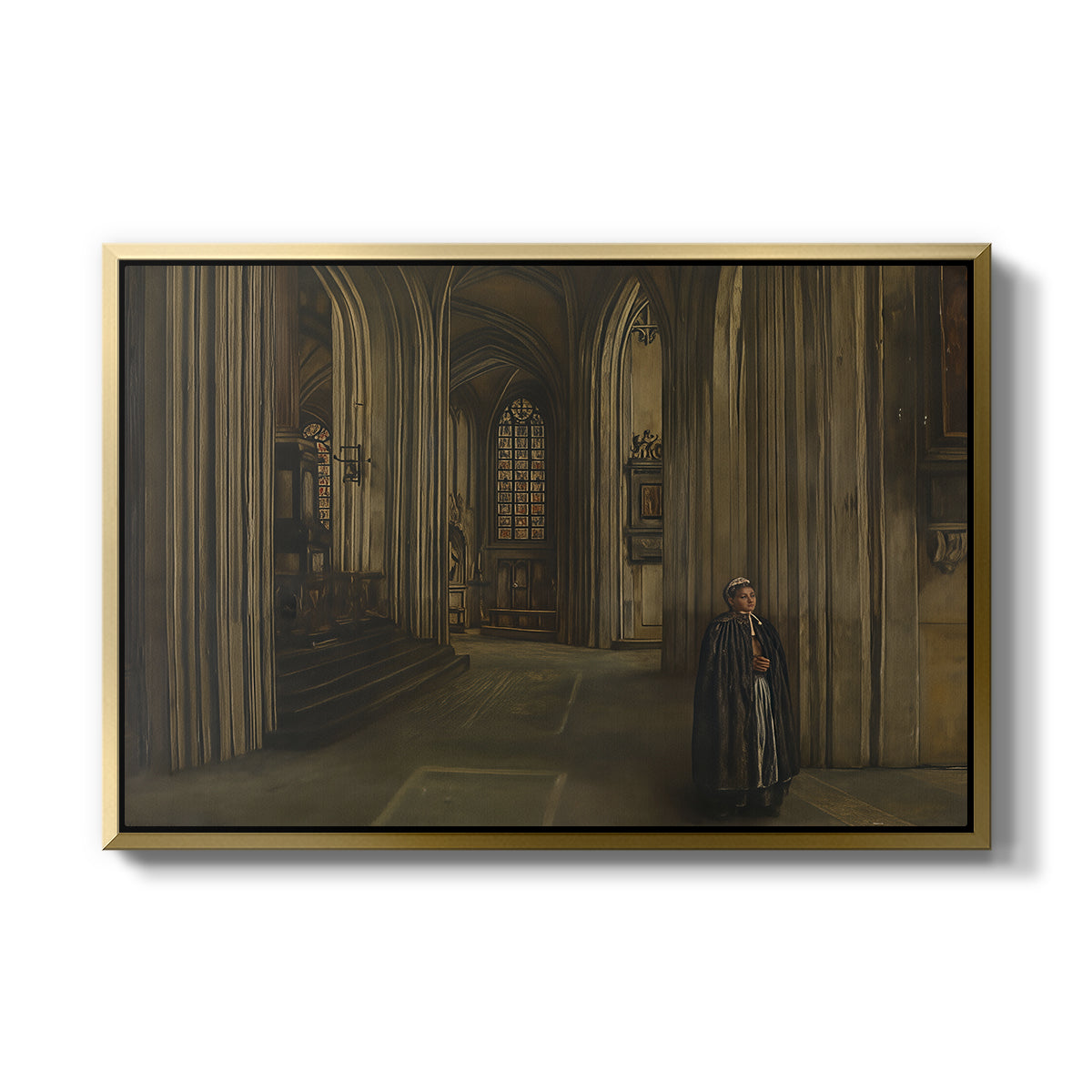 Interior of a Church, 1871 - Floater Framed Canvas Print