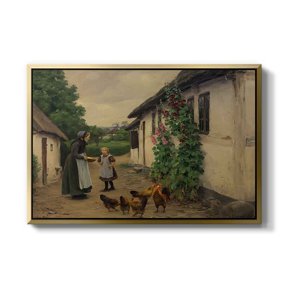 Visit to Grandmother, 1914 - Floater Framed Canvas Print
