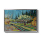 Orchard in Blossom, Bordered by Cypresses, 1888 - Floater Framed Canvas Print