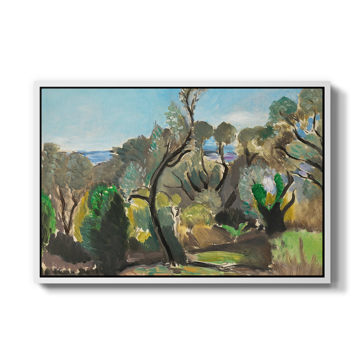 Landscape near Nice, c. 1918 - Floater Framed Canvas Print